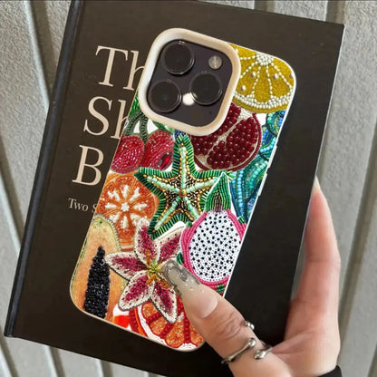Retro Fruit Pattern iPhone Case - Shockproof Soft Silicone Protective Cover