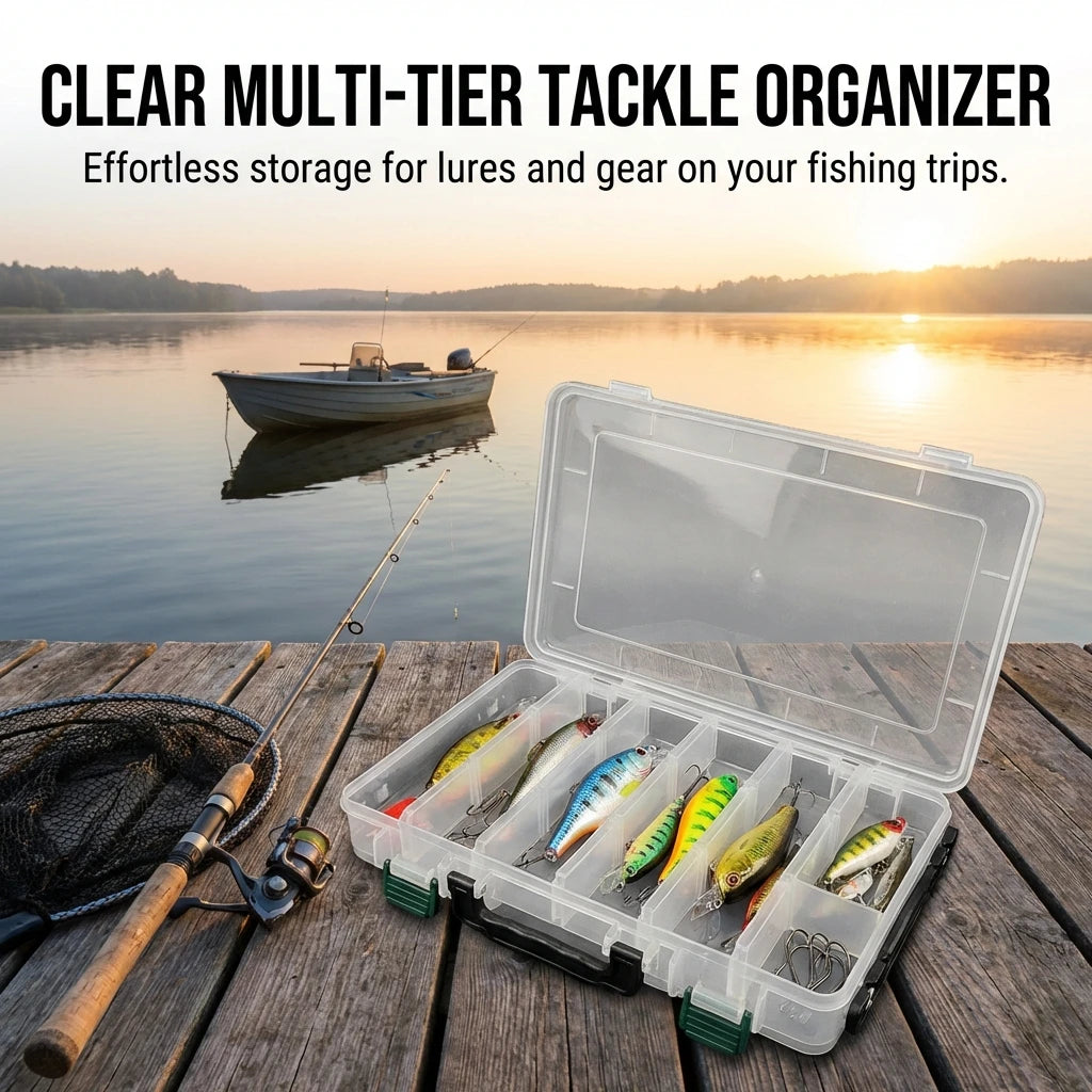 Double-Layer Fishing Tackle Box - Portable Bait & Lure Storage Organizer with Handle