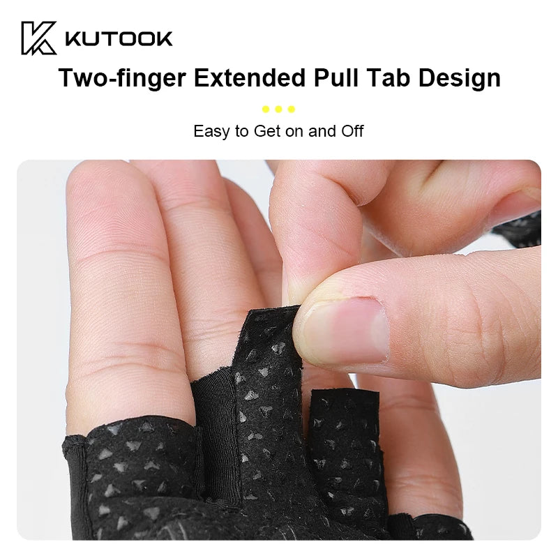 KUTOOK Four-Finger Fitness Gloves – Breathable, Anti-Slip & Shock-Absorbing for Men & Women