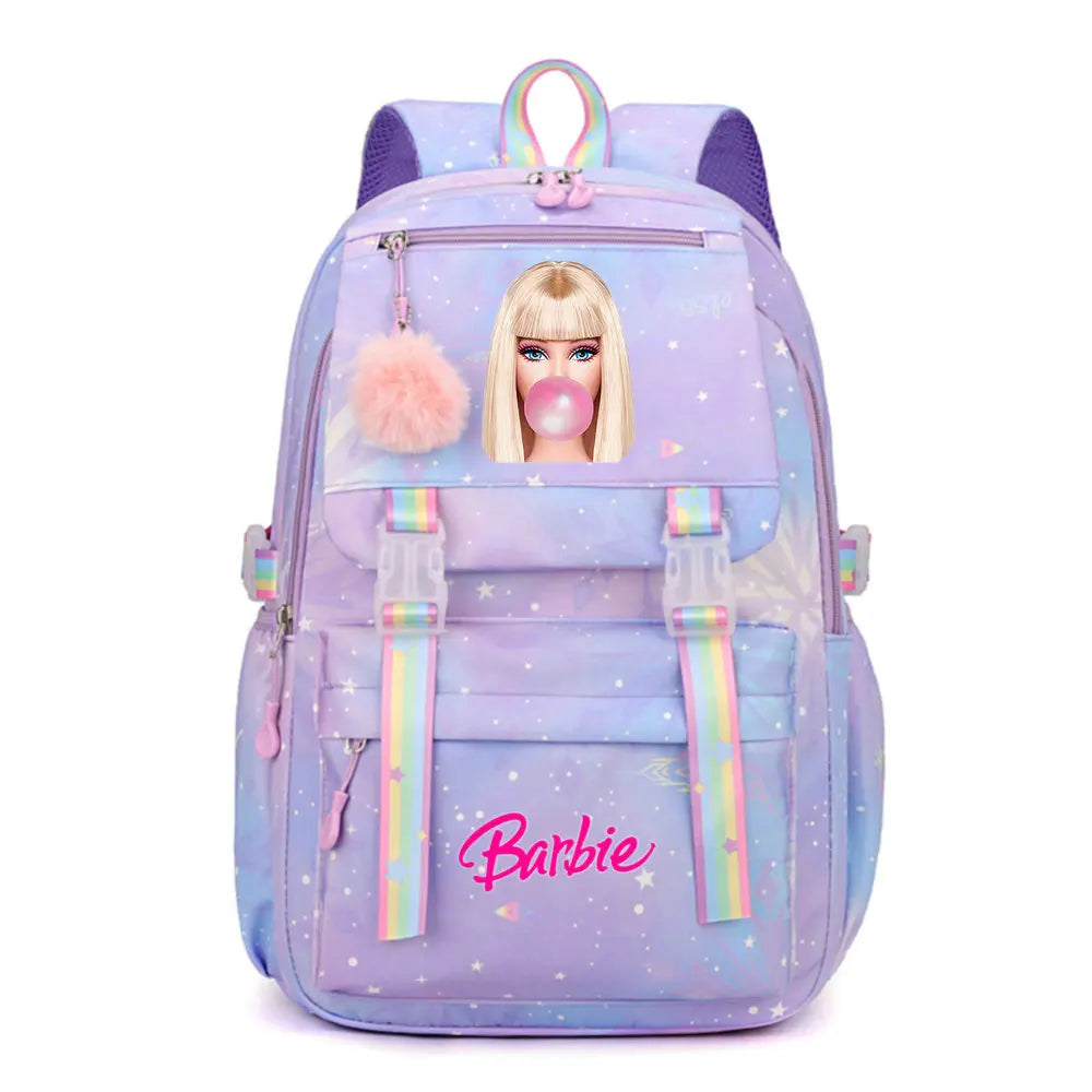 New Barbie Kids School Backpack – Canvas Travel & Laptop Bag for Boys, Girls, & Teenagers