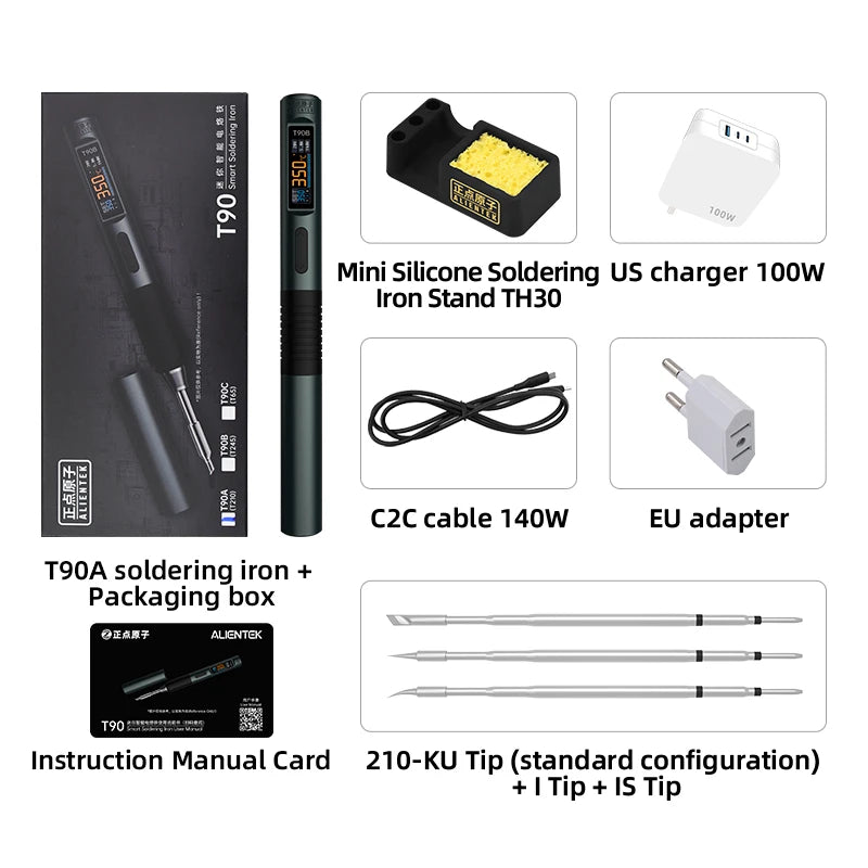 ALIENTEK T90 Soldering Iron – 140W High-Precision Temperature Control 80-450℃ Professional Repair Tool