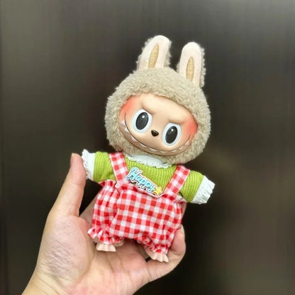 Mini Plush Doll Clothes Set – Kpop EXO Labubu Idol Overalls Outfit for 15-17cm Dolls, Clothing Gift