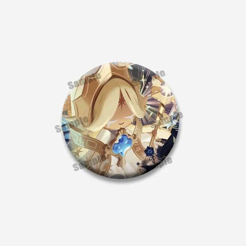 Cookie Run Kingdom Meringue & Jellyfish Enamel Badge – Round Brooch for Backpack, Jewelry Pin & Party Gift