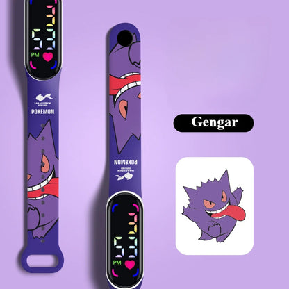 Pokémon LED Electronic Watch — Cute Pikachu & Gengar Waterproof Digital Bracelet for Boys & Girls, Birthday Gift