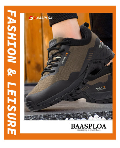 Baasploa Men’s Waterproof Hiking Shoes — Anti-Skid, Wear-Resistant Outdoor Travel Sneakers