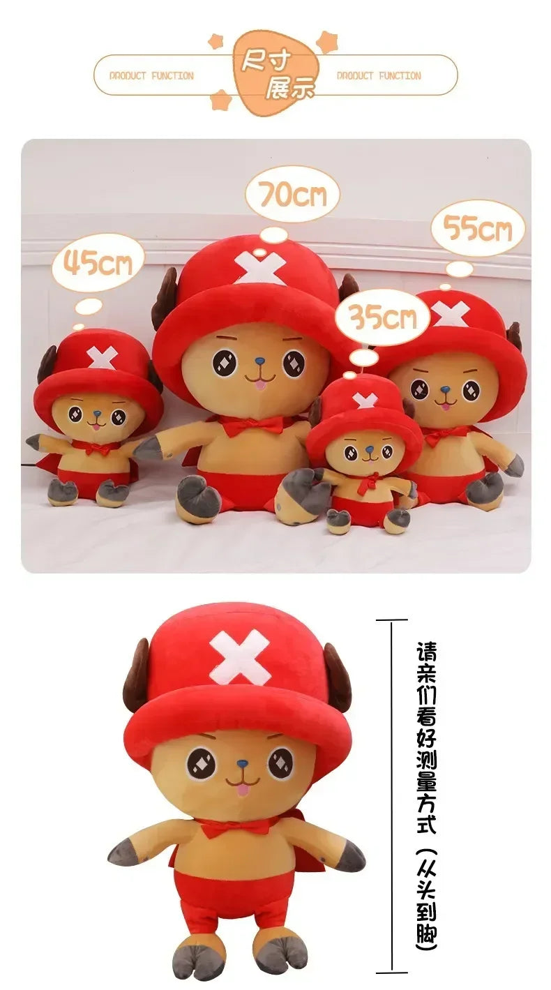 35-70cm One Piece Tony Tony Chopper Plush Doll – Soft Anime Figure, Bedroom Decoration, Sleeping Pillow & Kids Xmas Gift Toy