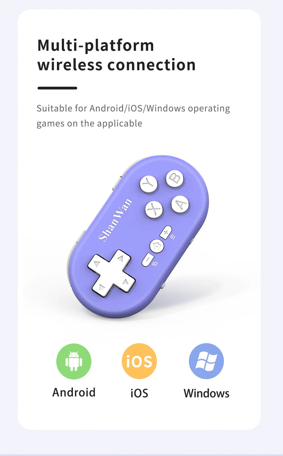 Mini Bluetooth Gamepad Controller – Wireless Gaming Joystick for iPhone, Android, PS4/PS3, Switch, Xbox, PC & TV Mobile Game Pad