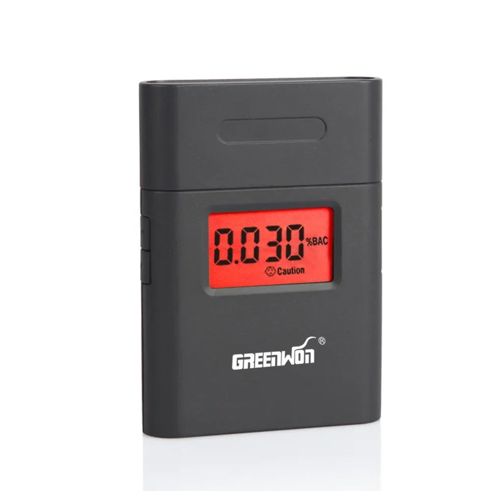 GREENWON Mini Digital Breathalyzer – Pocket Alcohol Tester with LCD Display and Mouthpieces for Personal Use