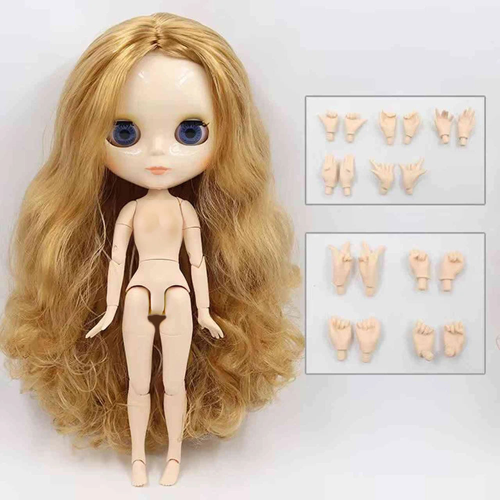 ICY DBS Blythe 1/6 BJD Doll - 30cm Jointed Body with White Skin & Shiny/Matte Face