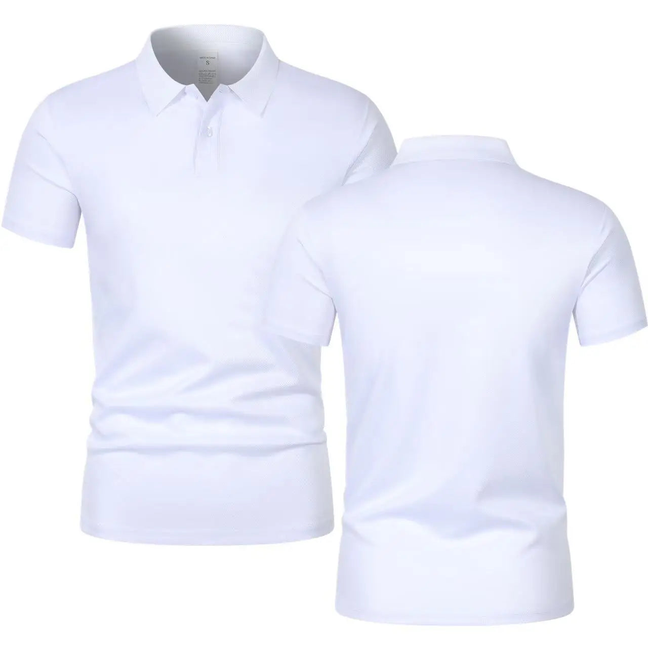 Men's Short Sleeve Polo Shirt - Solid Color Breathable Casual Oversized Summer Splice Top