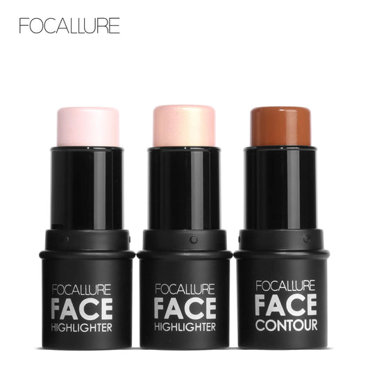 FOCALLURE Bronzer Highlighter Stick - Waterproof Body & Face Contour, Corrector & Illuminator Cream for Women's Makeup