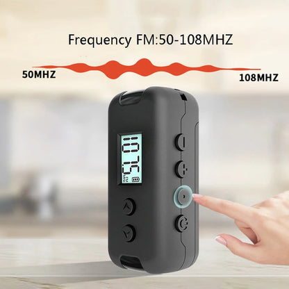 Mini Pocket FM Radio 50–108MHz – Portable Handheld Audio Receiver with LCD Display for Outdoor Sports