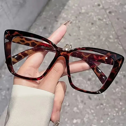 Fashion Cat Eye Glasses with Transparent Lenses – Retro Classic Style Casual Eyewear, Lightweight Fashion Reading Glasses