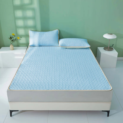 Cool Ice Fabric Mattress Cover - Washable Summer Bedspread with Elastic Four-Corner Fit