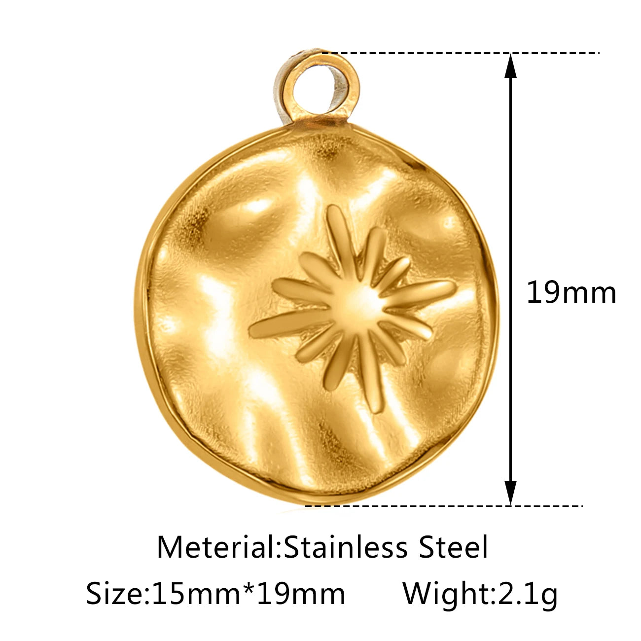 Stainless Steel Sunburst Sun Moon Star Charms Pendant – DIY Jewelry Making for Necklace, Bracelet & Earrings