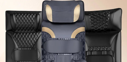 Upgraded Large Area Heated Neck Massager – Vibration Airbag Full Body Massage Mat with Lumbar Traction and Remote Control