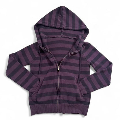 Harajuku Y2K Striped Hoodie - Women’s Slim Fit Grunge Punk Streetwear Cardigan
