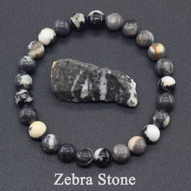 Natural 5A Lapis Lazuli Stone Bracelet - Elastic Healing Bead Jewelry Gift for Men & Women