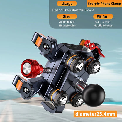 New Universal Motorcycle Phone Holder – High-Quality Alloy Shockproof Navigation Mount