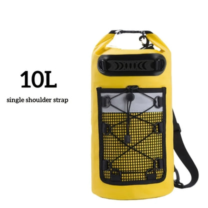 Waterproof PVC Dry Bag Backpack - 10L/20L Shoulder Bag for Kayaking, Trekking, Rafting, Surfing & Boating