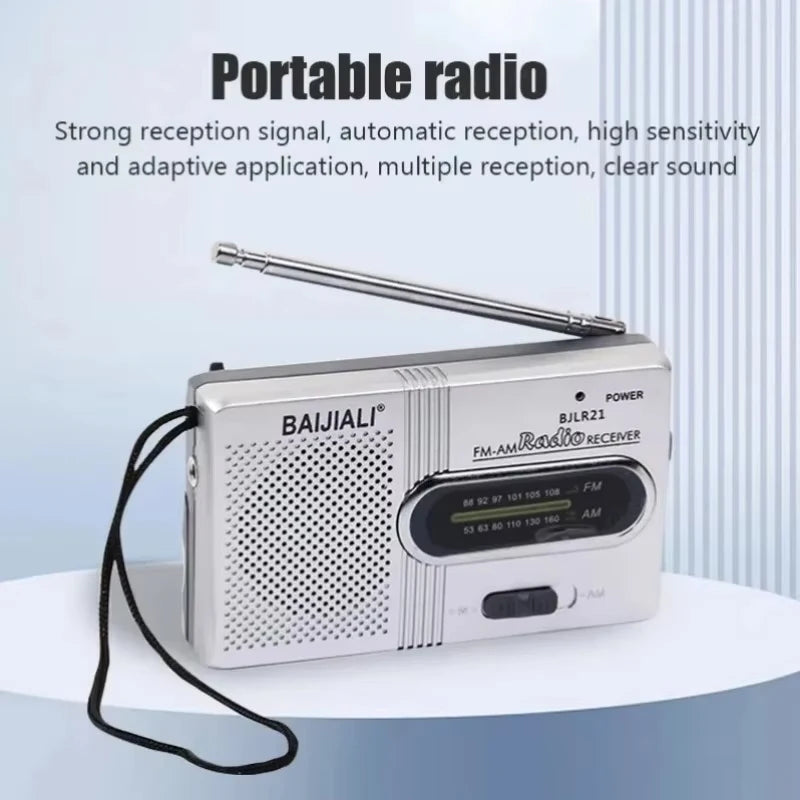 BC-R21/961/962 Mini Portable AM/FM Radio — Battery Operated with Best Reception, Long-Lasting Sound for Running, Walking & Home