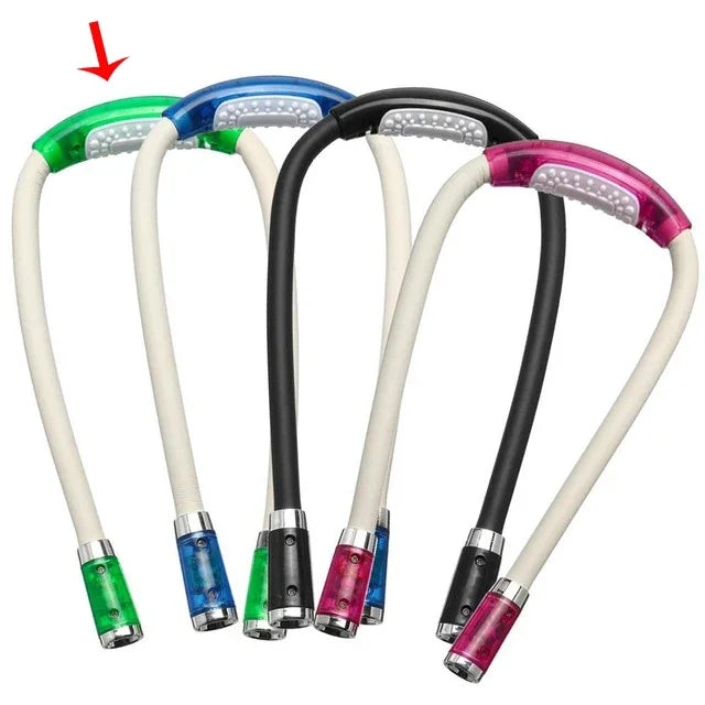 Hands-Free LED Neck Reading Light - Adjustable 360° Flexible Lamp for Reading & Crocheting