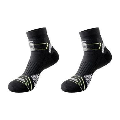 Professional Marathon Running Socks for Men – Thick Towel Bottom Sports Socks for Cycling & Basketball – Odor Control & Sweat Absorption Athletic Wear