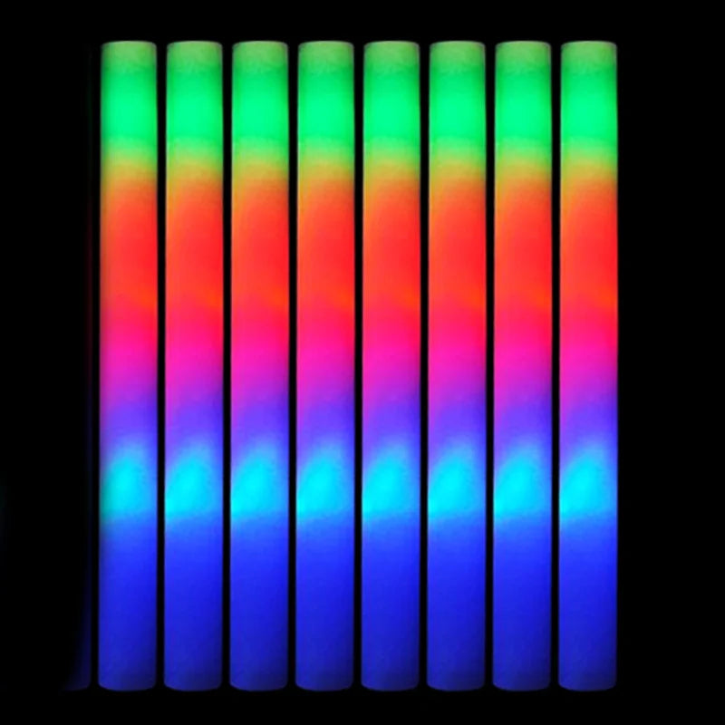30 Pcs LED Foam Glow Sticks – White Light Flashing Cheer Batons for Wedding & Party Supplies, Glow in the Dark
