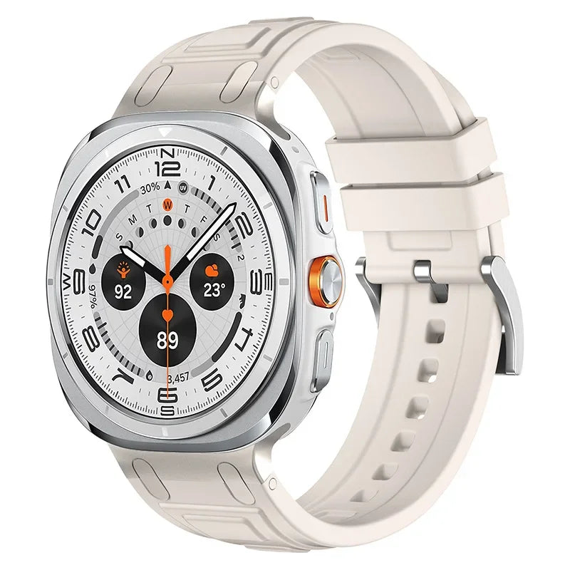 Soft Silicone Loop Strap for Samsung Galaxy Watch Ultra 47mm — Men’s Sports Band with No-Gap Curved End Bracelet