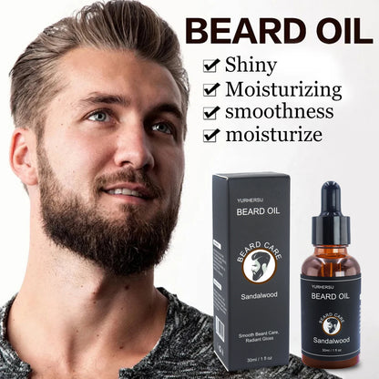 YURHERSU 30ml Beard Growth Oil for Men – Thickening, Softening & Nourishing Facial Hair Care Serum for Smooth, Healthy Beard Growth
