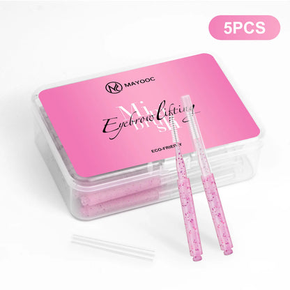 MAYOOC Mini Eyebrow Brush – Disposable Brow Lifting & Perm Brushes, Bendable Micro Eyelash Applicators Tools