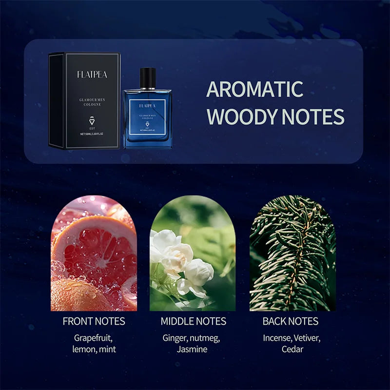 Blue Genuine Men’s Perfume, Citrusy Fresh Flowers & Fruits Fragrance, Long-Lasting Eau De Toilette