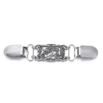 Retro Rhinestone Sweater Shawl Clasp - Antique Flower Duck Mouth Clothing Pin For Cardigans And Shirts