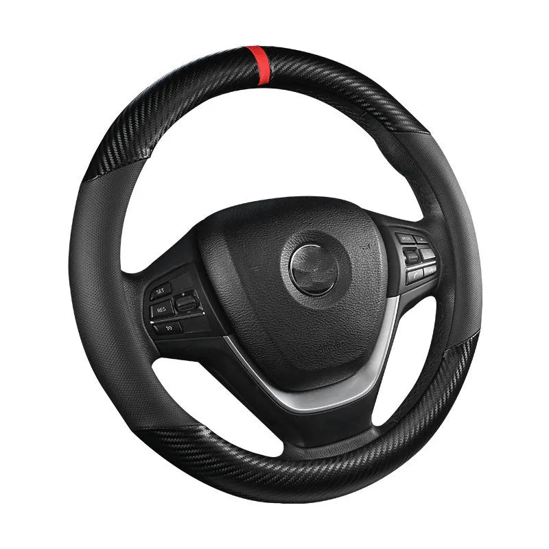 Fashion Universal Car Steering Wheel Cover — Breathable, Anti-Slip, 37-38cm Car Accessory