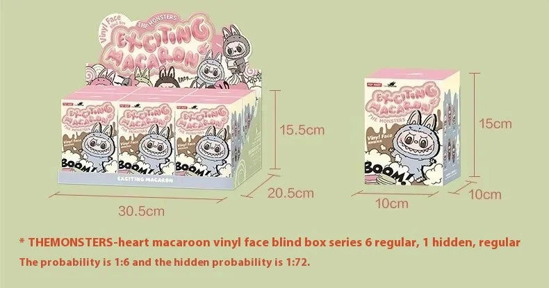 Authentic Labubu Heartbeat Macaron Face Series Blind Box – Handmade Mystery Model Toy, Surprise Gift Collectible