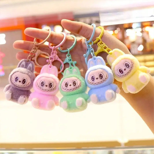 Plush Baby Keychain Bowknot Bag Pendant Hanging Charm for Phone Car Backpack Labobu Gift