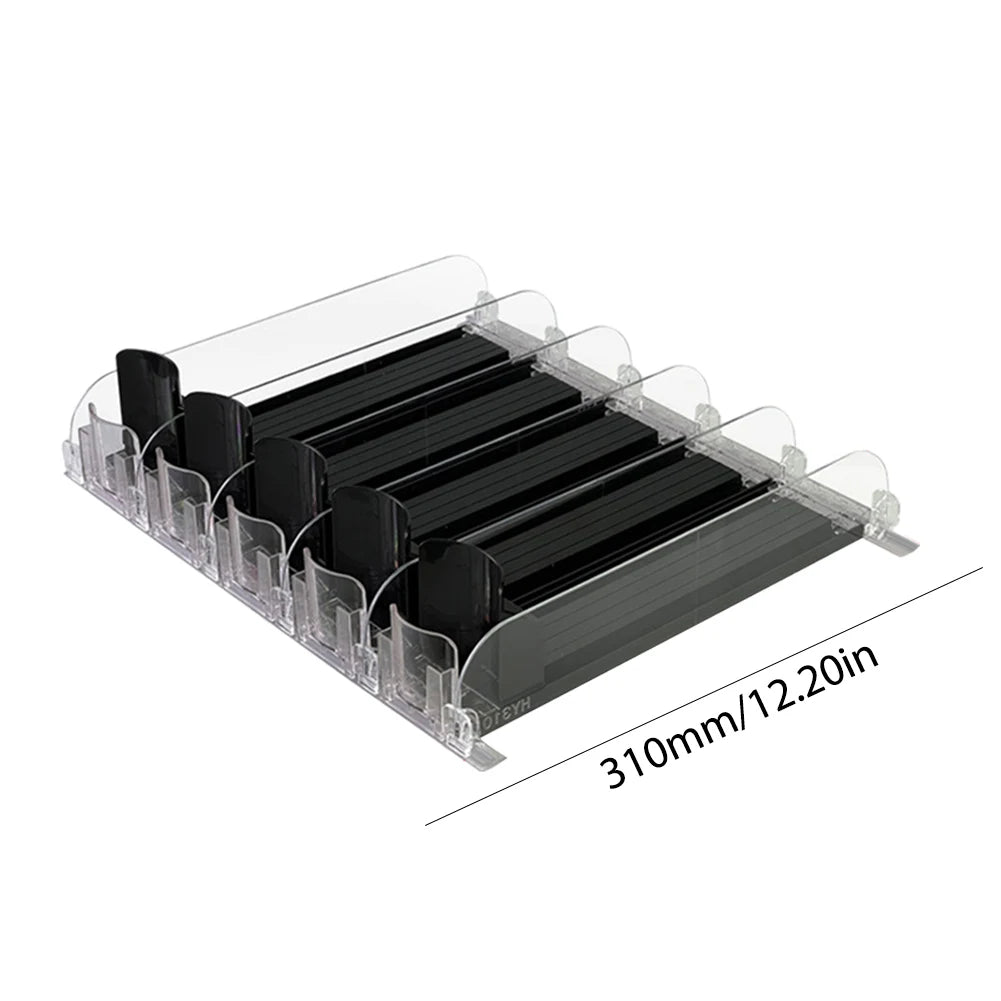 Canned Beverage Push Rack – Adjustable E-Shaped Drink Organizer & Dispenser for Kitchen & Fridge