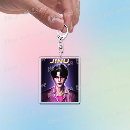Kpop Demon Hunters Huntrix Saja Boys Keychain Bag Charm Rumi Zoey Jinu Ramen Keyring Fans Gift