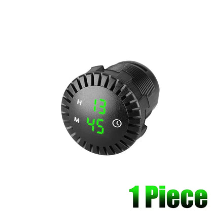 Universal 12V/24V Car Dashboard Digital LED Clock – Touch Screen Electronic Display Watch for Auto Interior Decoration & Accessories
