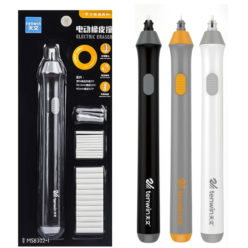 Adjustable Electric Eraser for School — Automatic Sketch & Drawing Rubber with Refill