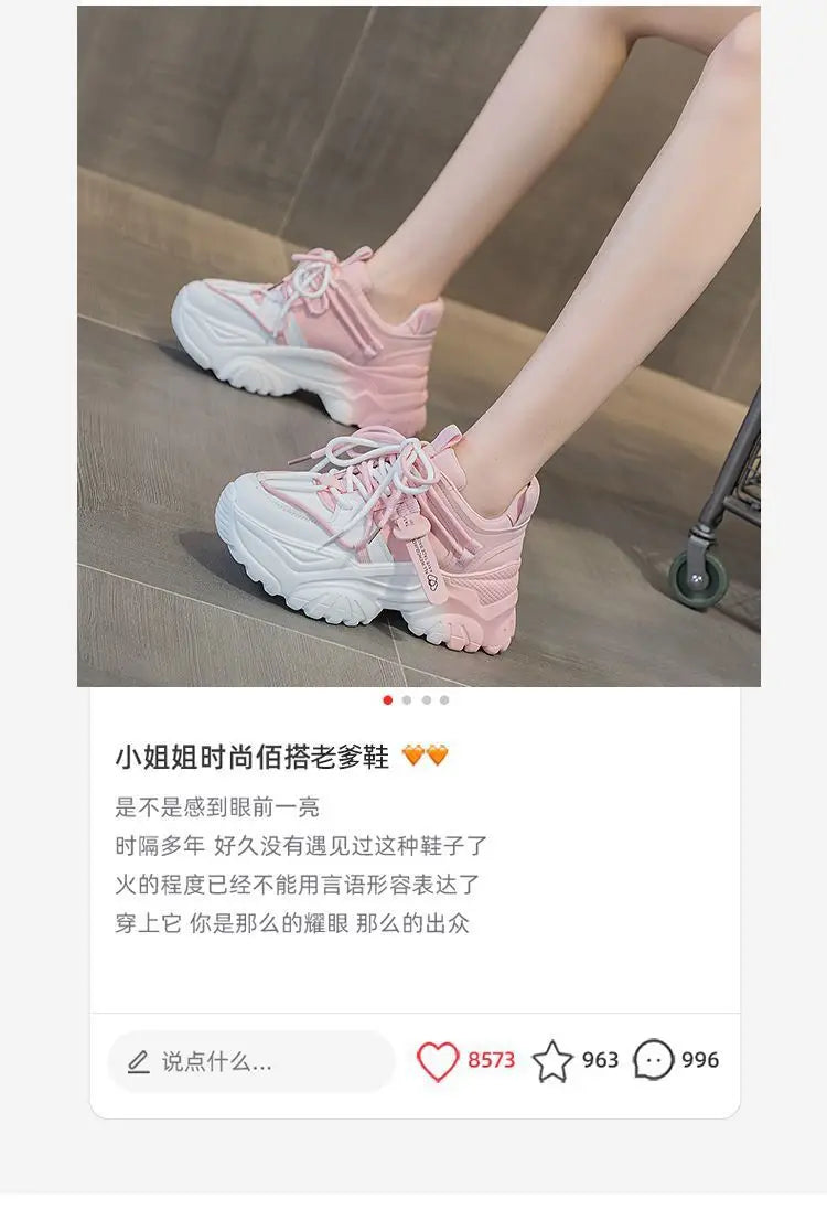 Women's Platform Sneakers - 2024 Spring Fashion Thick Sole Casual Shoes & Tennis Trainers
