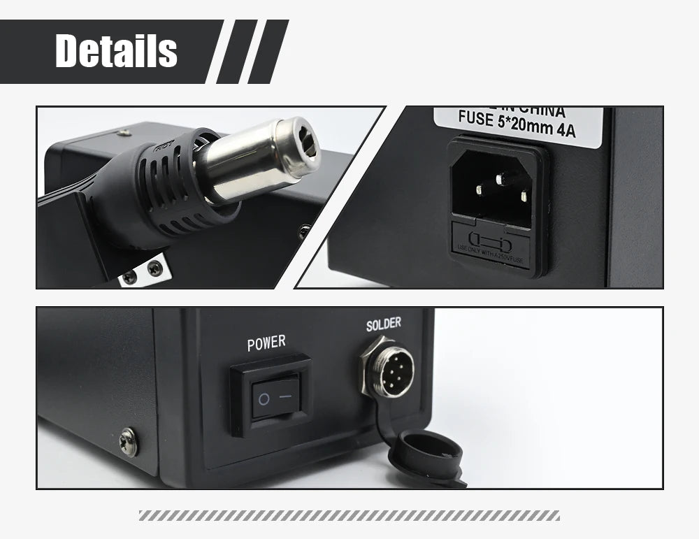 JCD Hot Air Gun 858D – 700W BGA Rework Solder Station, SMD SMT Welding Heat Gun, 220V/110V Repair Tool