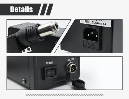 JCD Hot Air Gun 858D – 700W BGA Rework Solder Station, SMD SMT Welding Heat Gun, 220V/110V Repair Tool