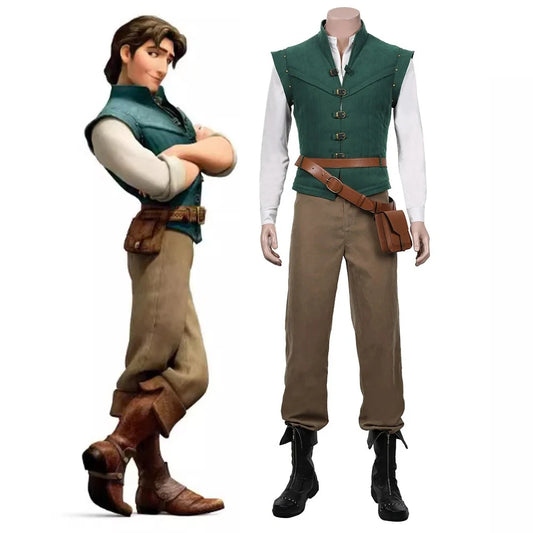 Flynn Rider Cosplay Costume - Adult Tangled Rapunzel Carnival & Halloween Outfit