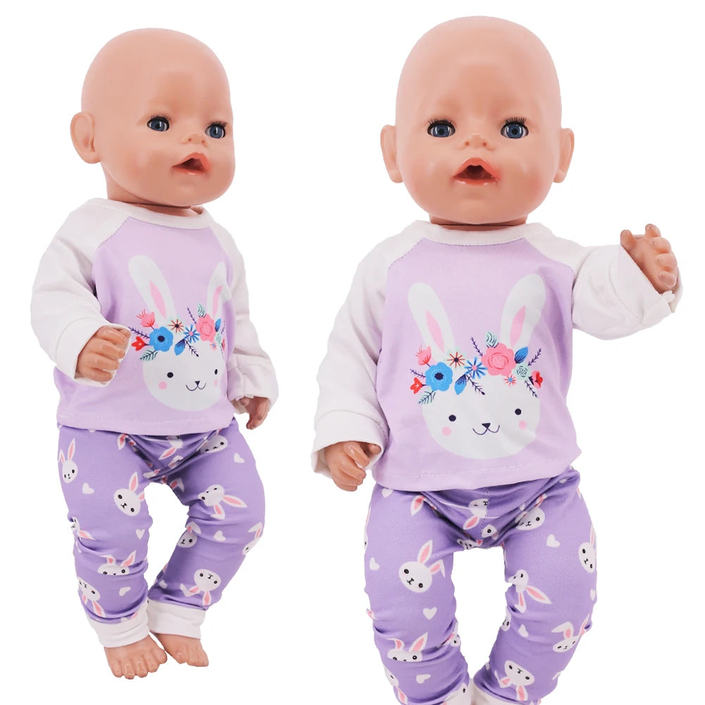 18-Inch Doll Nightdress Outfit — Purple Series Clothes for American & 43CM Baby Dolls, Our Generation Doll Gift