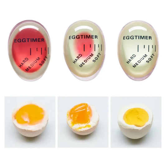 1pc Egg Timer Kitchen Gadget: Color-Changing Yummy Soft to Hard Boiled - Eco-Friendly Resin Red Timer Tool