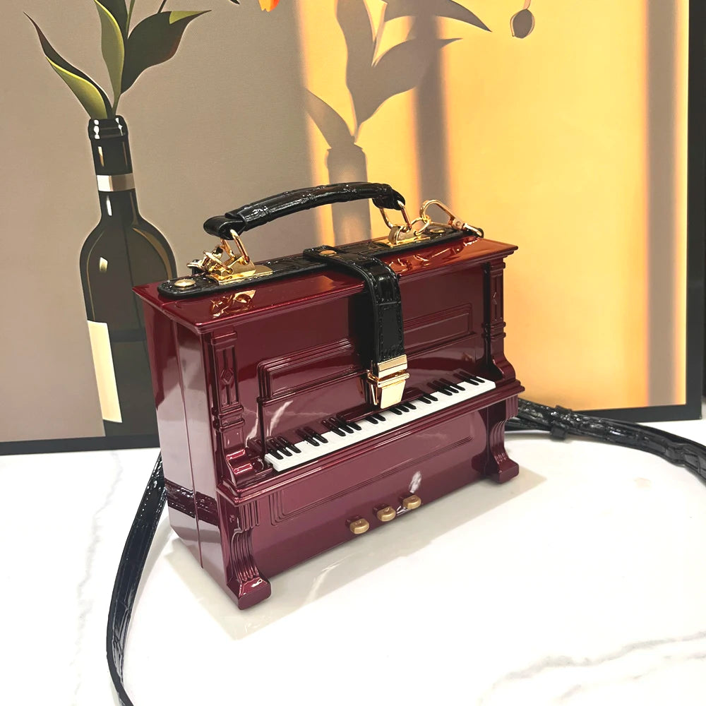 Luxury Designer Piano-Shaped Handmade Crossbody Shoulder Bag for Women – Elegant Purse, Messenger & Banquet Bag