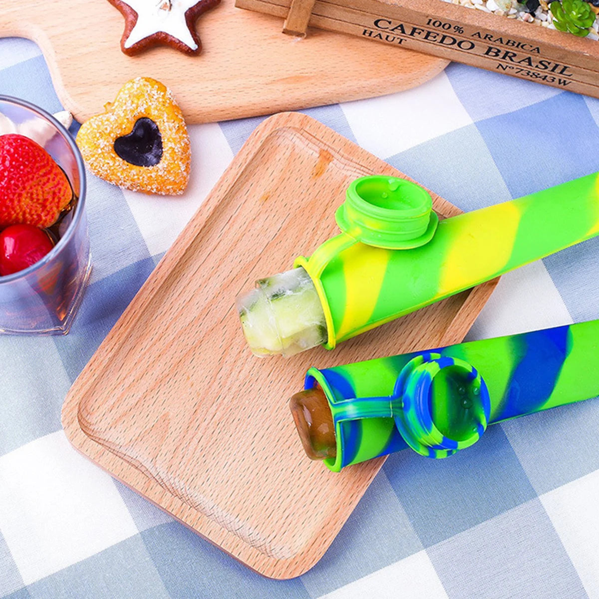 6PCS Reusable Popsicle Molds – Food-Grade Silicone Multi-Colored DIY Ice Cream & Frozen Pop Maker for Babies