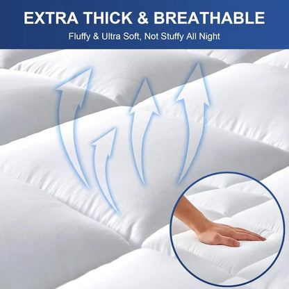 Twin XL Mattress Topper for Back Pain - Extra Thick Pillow Top Mattress Pad with 8-21 Inch Deep Pocket