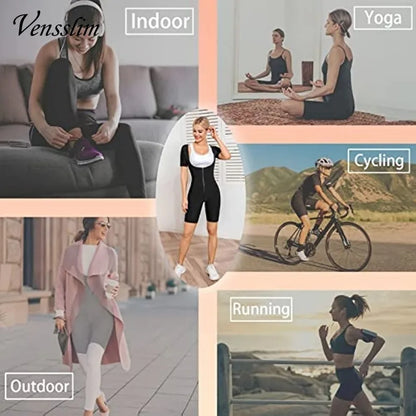 Vensslim Women's Sauna Suit: Sweat Shirt, Slimming Hot Thermo Shapewear for Full Body, Waist Trainer Legging Trimmer Corset